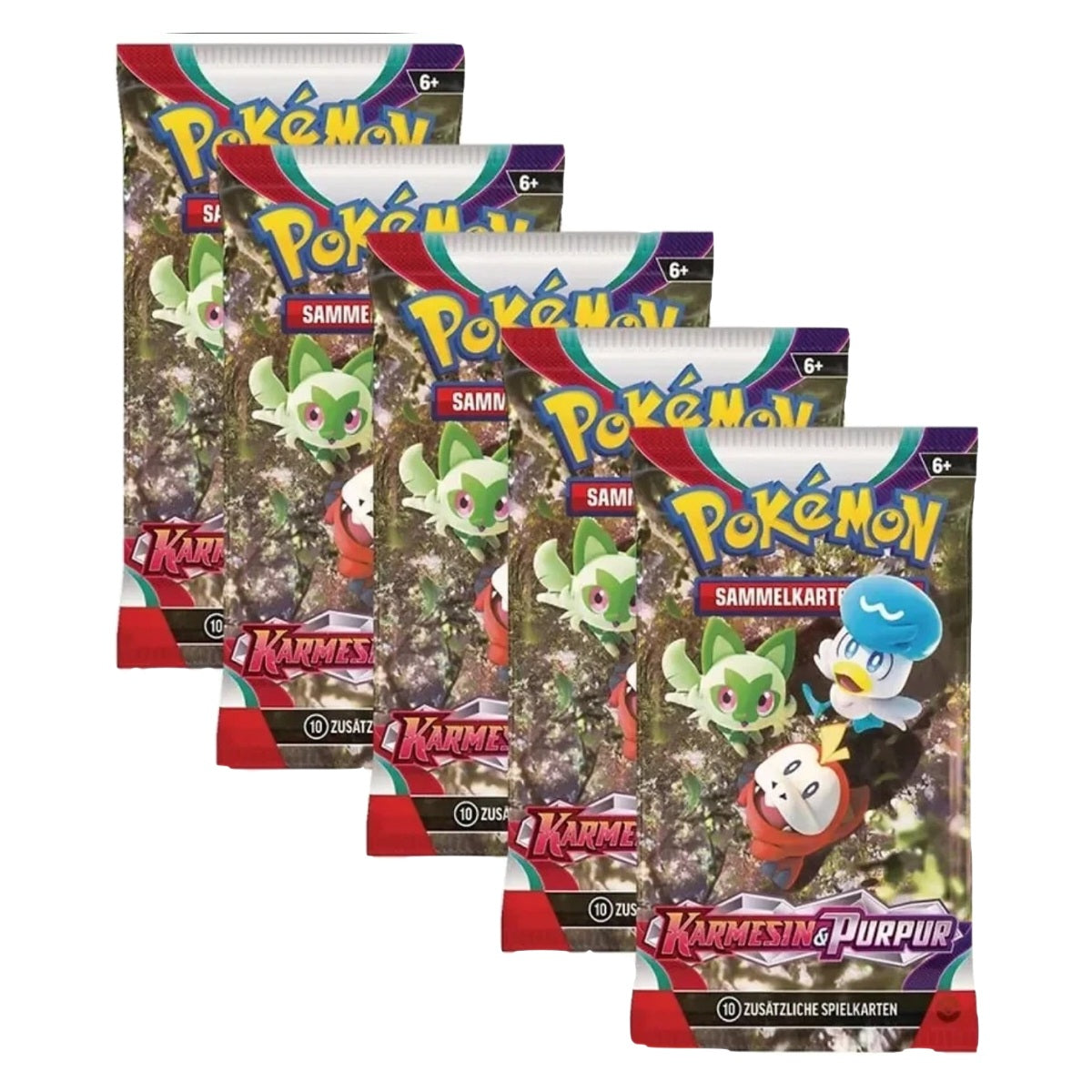 5x Karmesin und Purpur Base Booster DE